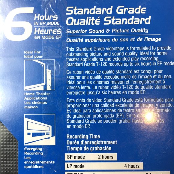 Lot of 5 Maxell 6 Hour T-120 blank VHS NWT - Picture 7 of 9